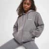 Nicce Small Logo Full Zip Hoodie Grå