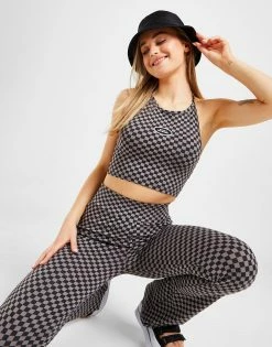 Supply & Demand Checkboard All Over Print High Neck Top Grå