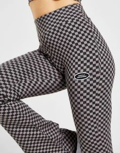 Supply & Demand Checkerboard All Over Print Flared Pants Grå -Pink Soda Sport shop jd 573838 d