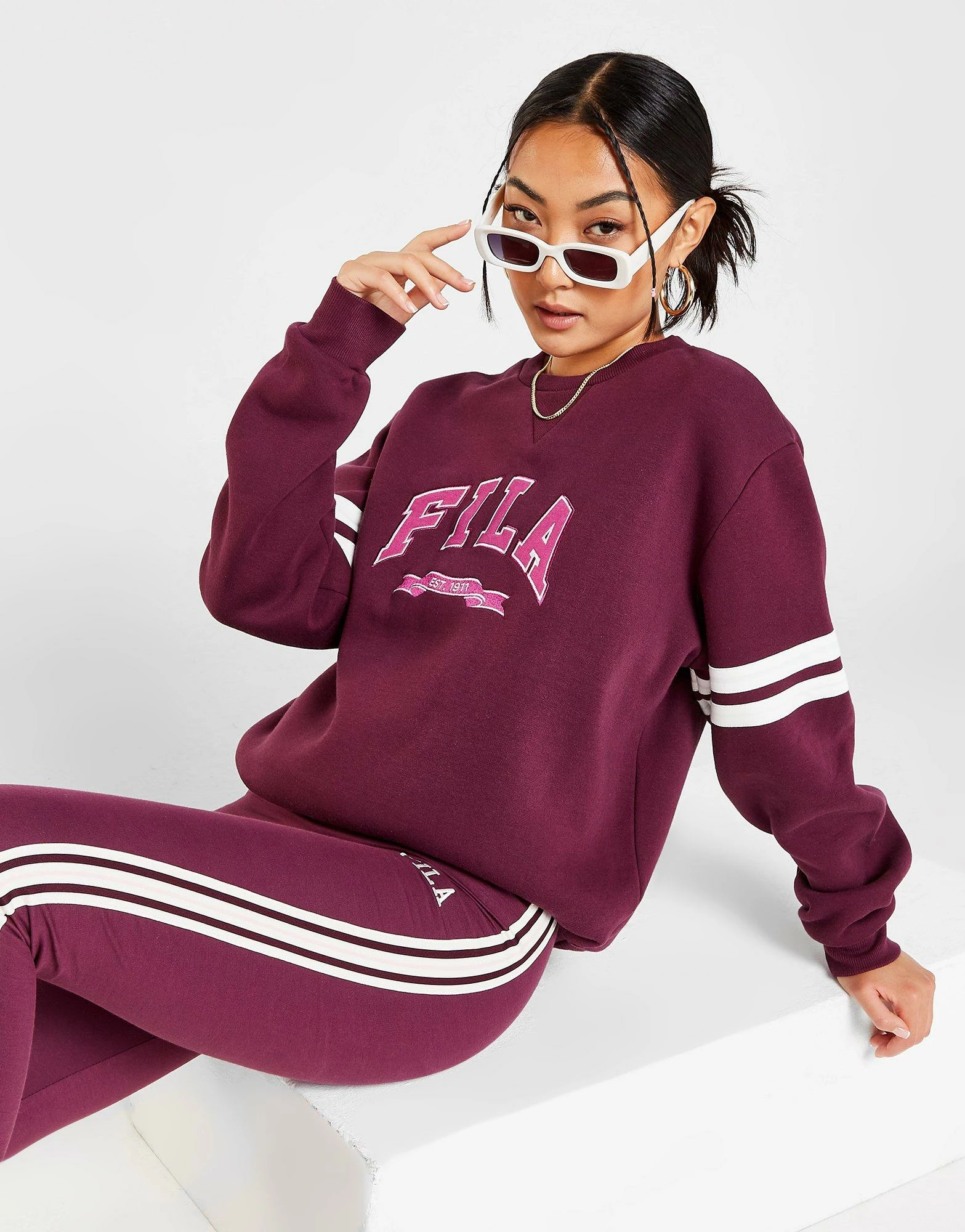 Fila Varsity Crew Sweatshirt Lilla 3 Fila Varsity Crew Sweatshirt Lilla
