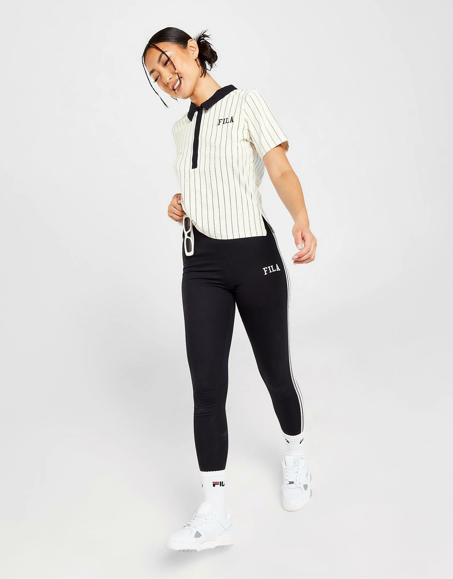 Fila Stripe Polo T-Shirt Hvid 5 Fila Stripe Polo T-Shirt Hvid - Billede 3