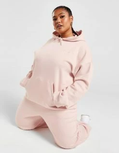 Fila Plus Size Embroidered Overhead Hoodie Pink