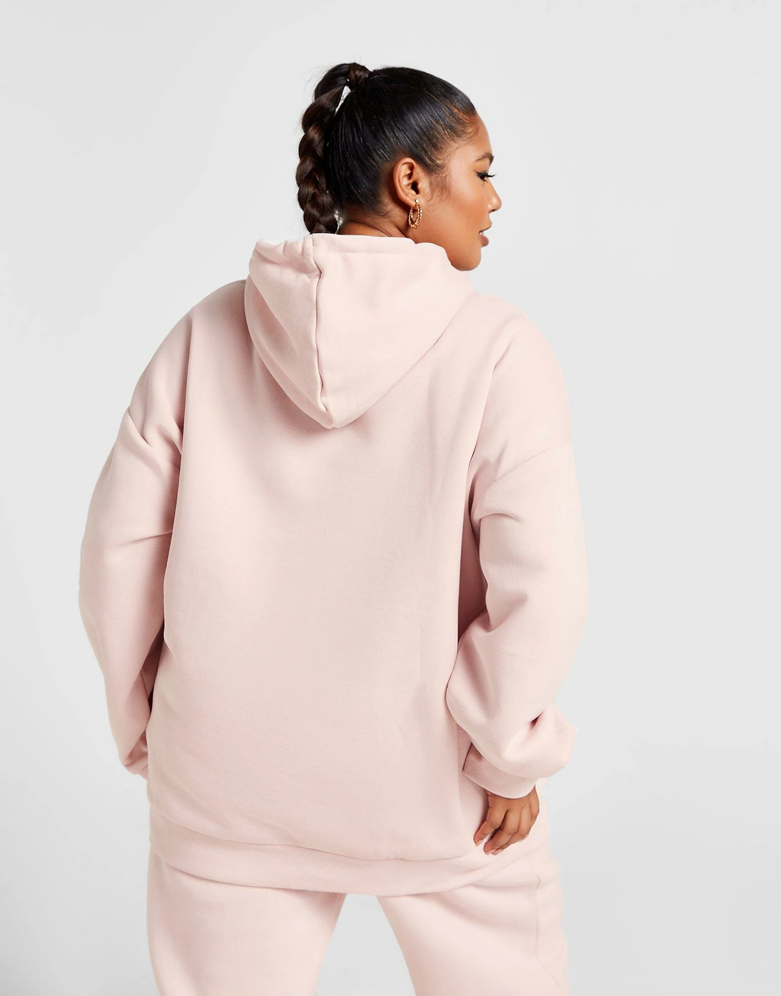Fila Plus Size Embroidered Overhead Hoodie Pink - Billede 3