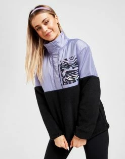 Ellesse Marble Pocket 1/4 Zip Sherpa Fleece Lilla