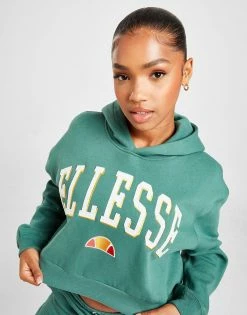 Ellesse Varsity Crop Hoodie Grøn