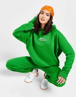 Ellesse Text Logo Boxy Hoodie Grøn