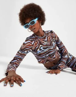 Ellesse Badge Langærmet Crop Top Dame Brun