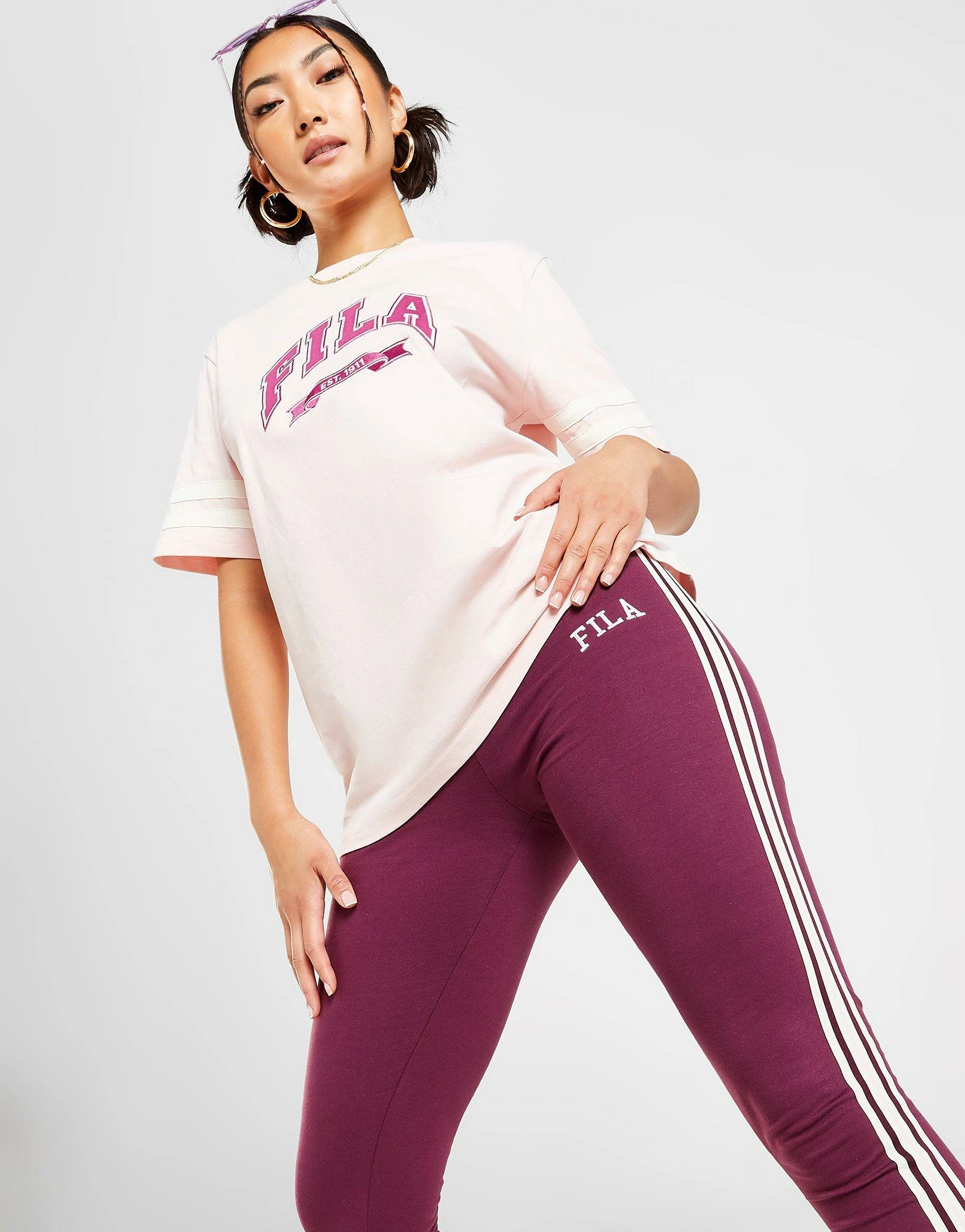 Fila Stripe Leggings Lilla