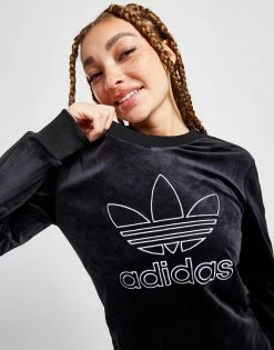 Adidas Originals Velour Long Sleeve T-Shirt Sort
