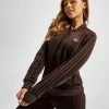 Adidas Originals Velour 3-Stripes Full Zip Track Top Brun