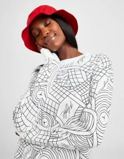 Jordan All Over Print Long Sleeve T-Shirt Hvid