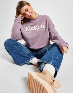 Kickers Large Logo Crew Sweatshirt Lilla