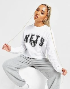 New Era NBA Brooklyn Nets Long Sleeve T-Shirt Hvid