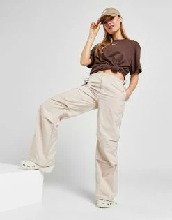 Missy Empire X JD Parachute Pants Brun